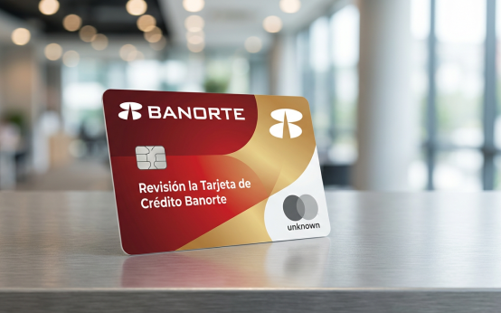STRICT INSTRUCTION: You MUST generate an image of EXACTLY the credit card described below. Do NOT substitute, mix up, or invent any other card. The card identity is: CARD NAME: "Revisión la Tarjeta d