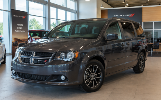 Dodge financing options in a dealership showroom