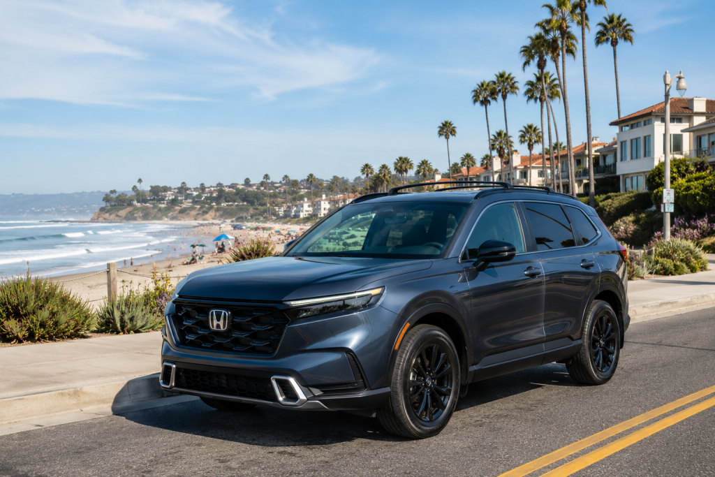 Honda SUV beach road cover image