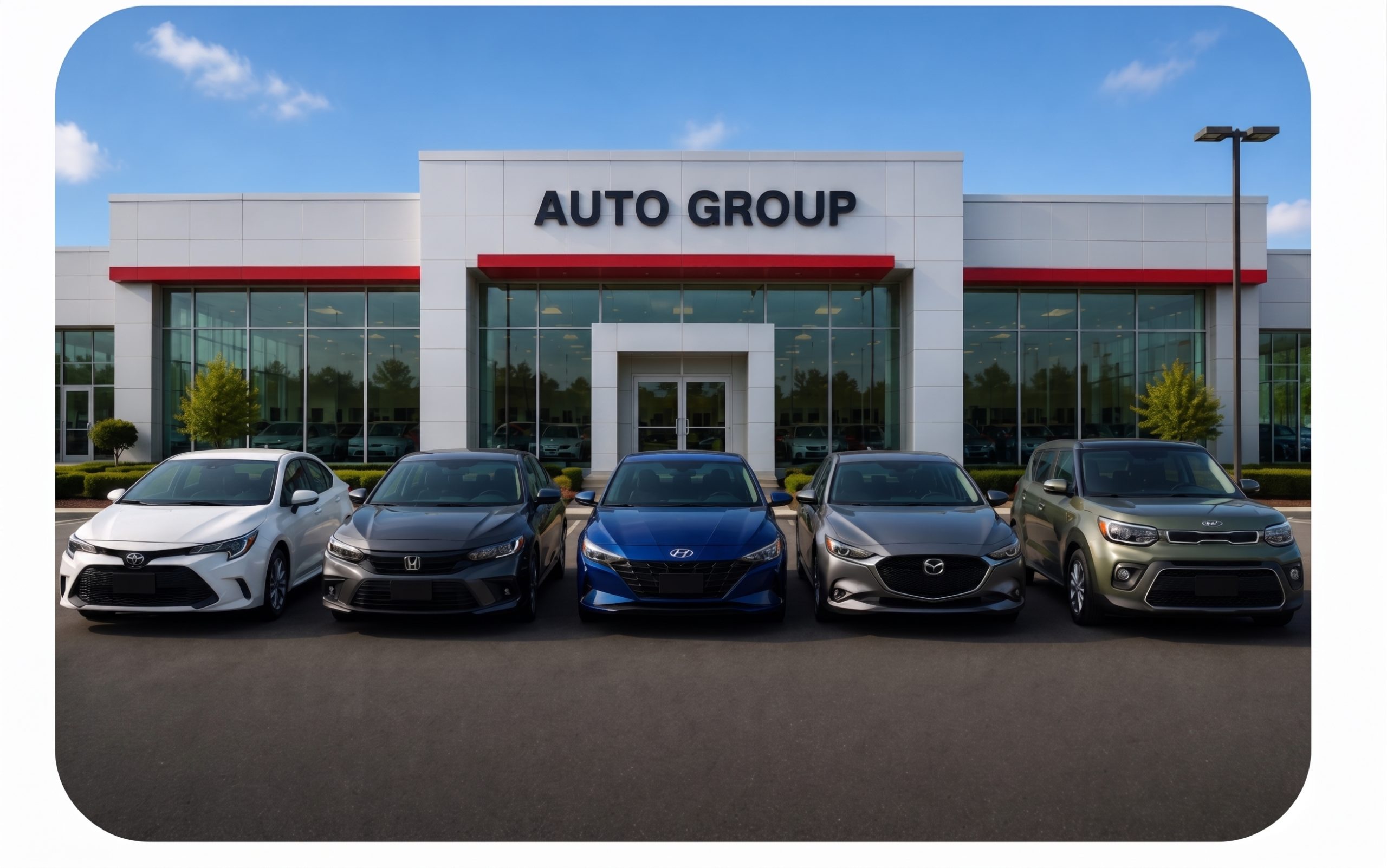Auto group dealership with multiple vehicle options